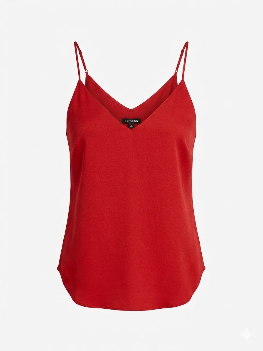 Express Womens Red Spaghetti Adjustable Strap Lined Camisole Tank Top Size Sm