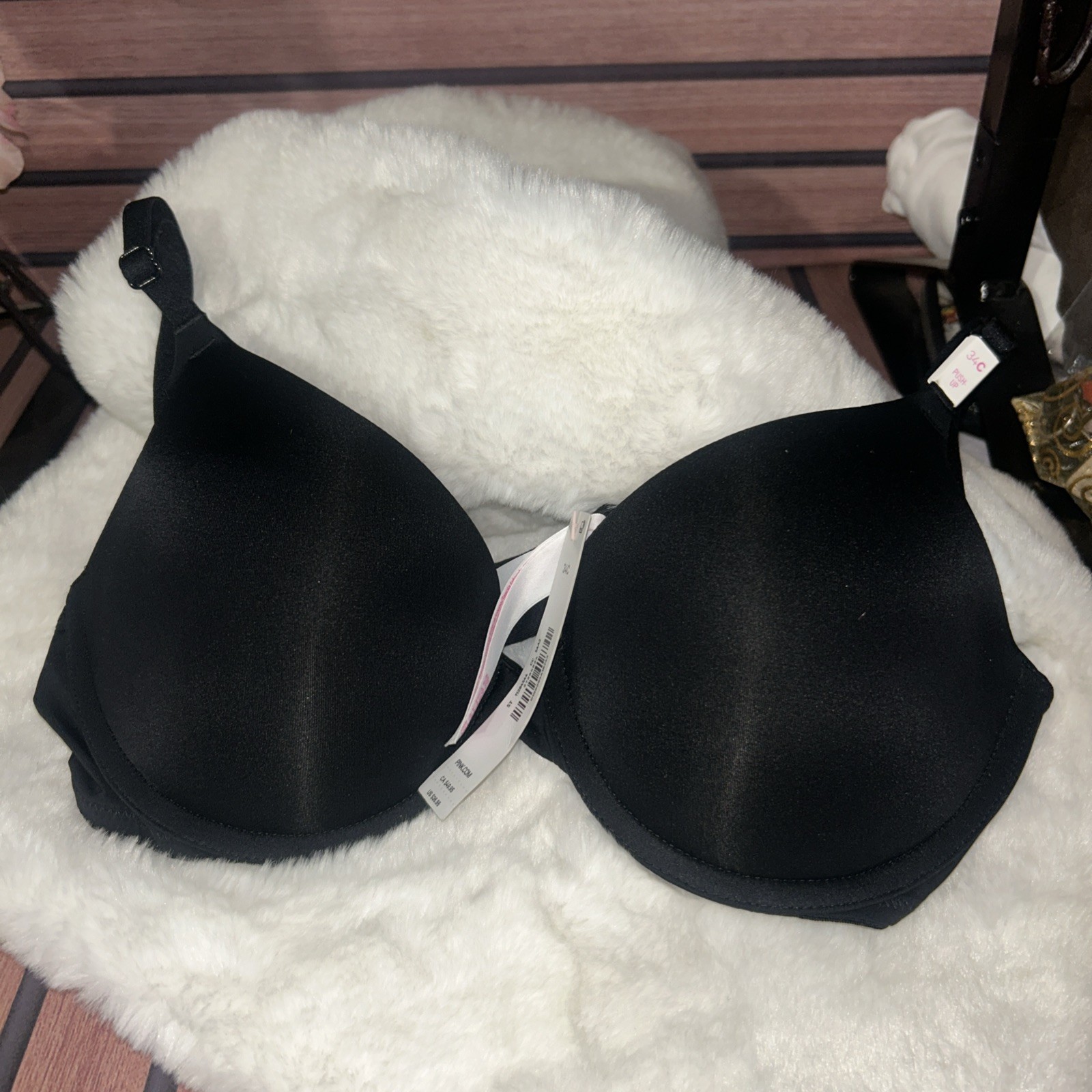 Victoria’s Secret Pink Everywhere Push-Up Black Bra 34C NWT