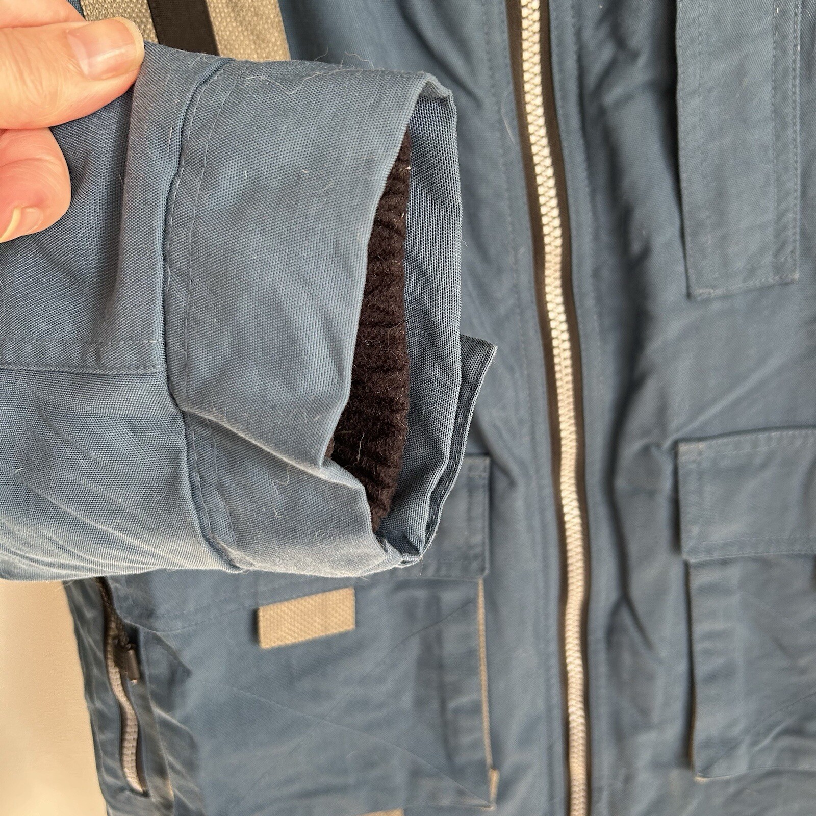 L.L. Bean Coat Boys M 10-12 Blue Winter Insulated Pockets No Hood Warm OHL18