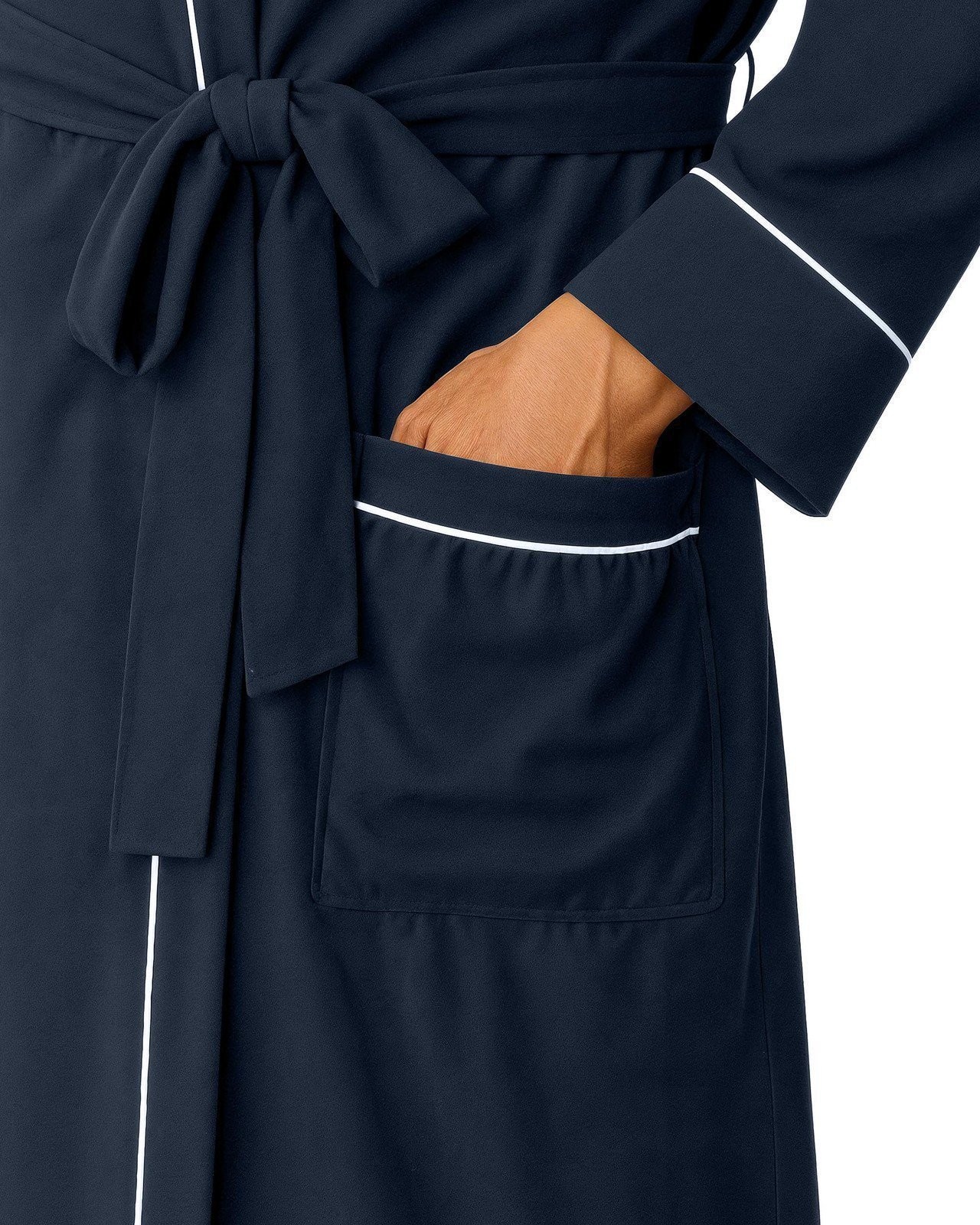 NY Threads Men’s Robe Cotton Blend Knit Bathrobe, X-Large, Navy