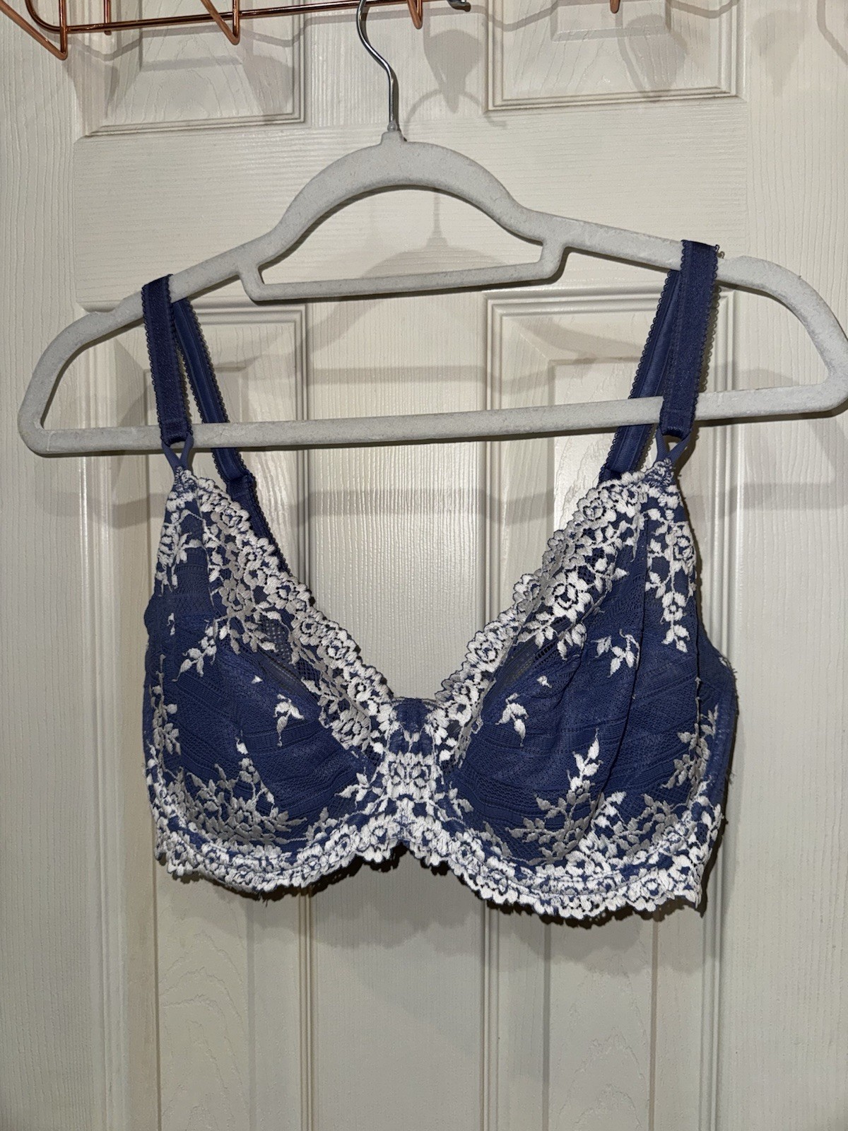 Wacoal Embrace Lace Underwire Bra featuring sheer intricate floral embroidery