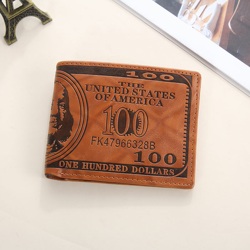 Men’s Novelty US 100 Dollar Wallet PU Leather Bill Money Billfold Card Holder US