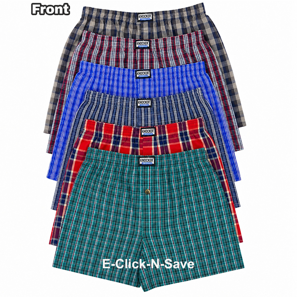 3 6 12 PACK Men Knocker Plaid Boxer Shorts Underwear Lot Trunk Boxer Brief S-3X