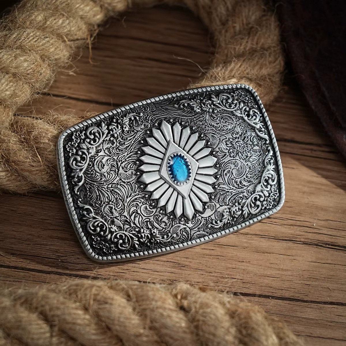 Western Belt Buckle Initial Vintage-Cowboy Rodeo Silver Large Belt Buckle**