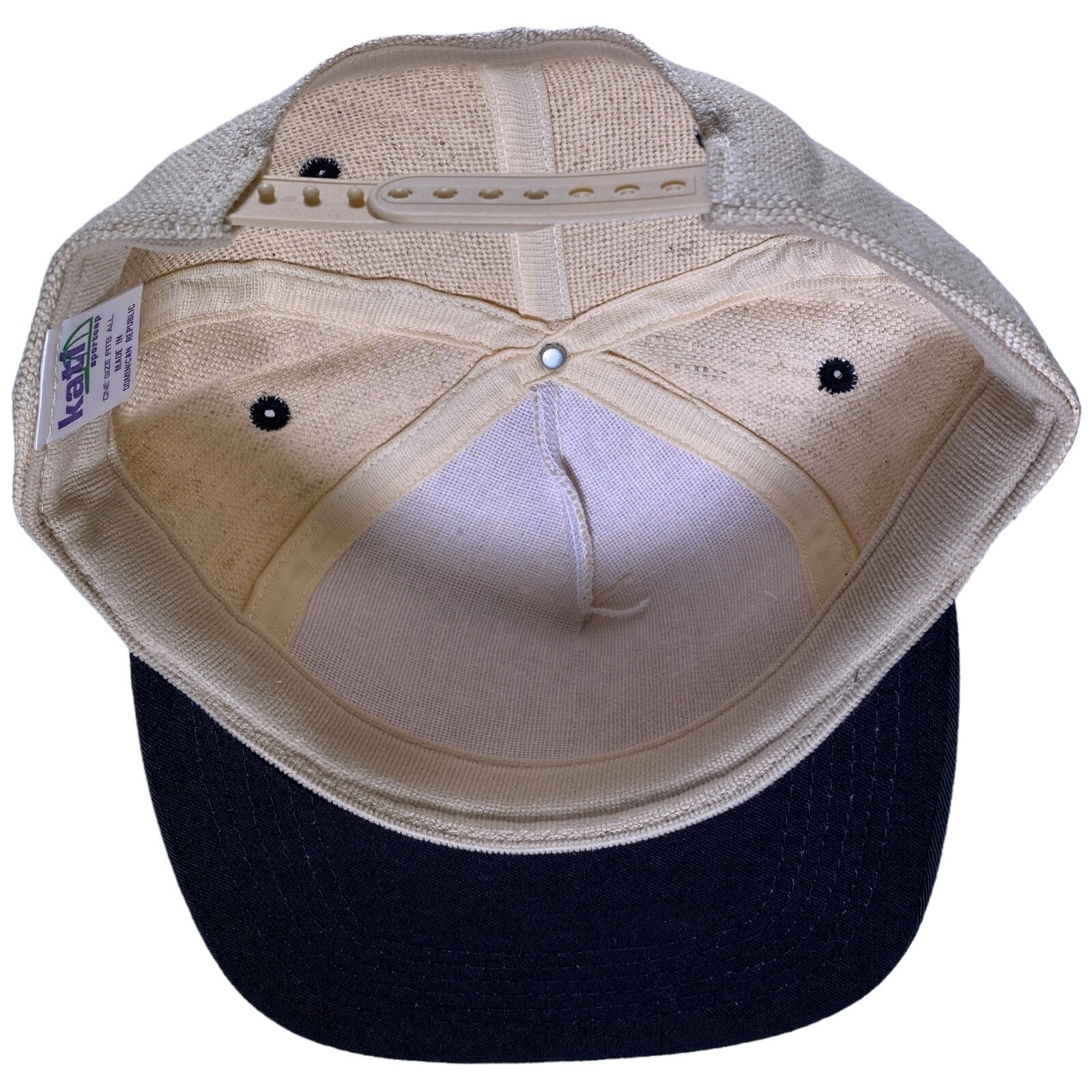 Kati Cap Blank 2 Tone Black/Tan SnapBack Hat Add Your Patch or Logo Vintage NOS