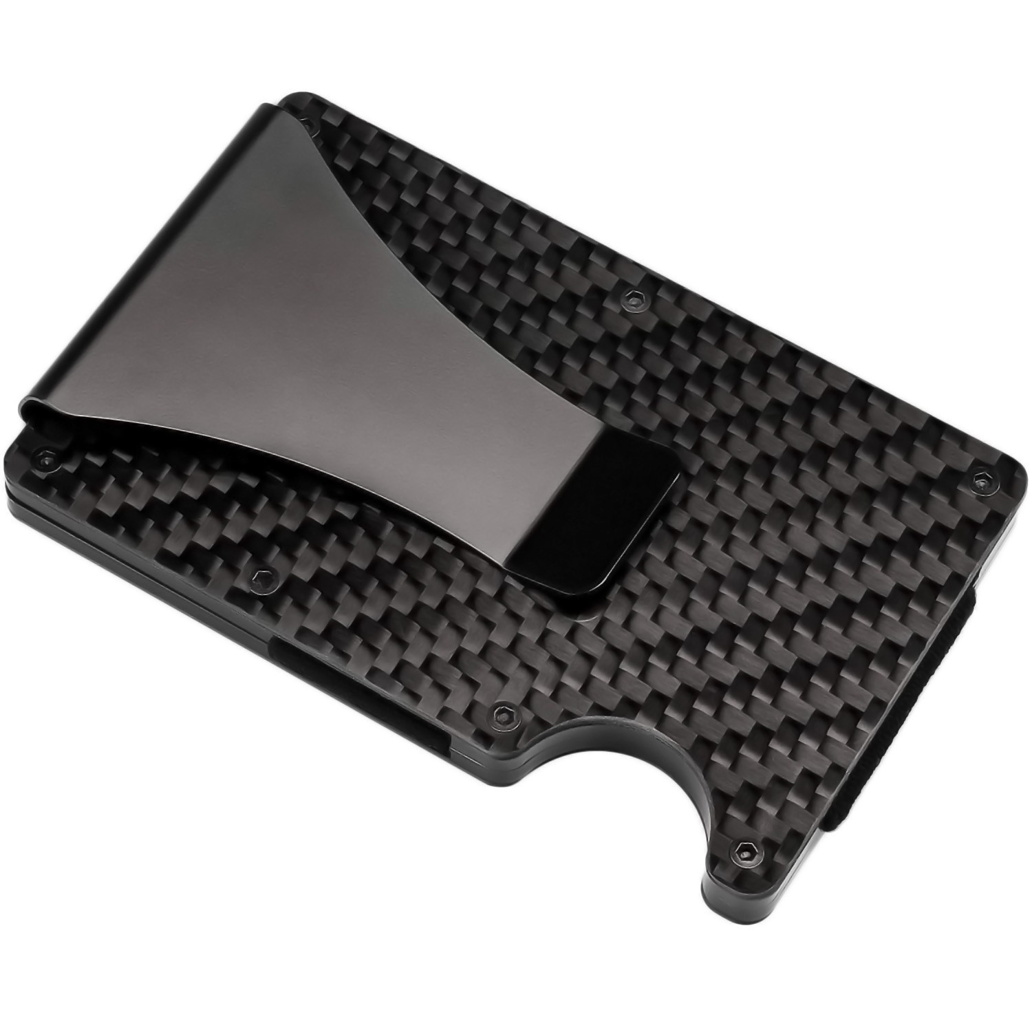 Men’s RFID Blocking Slim Money Clip Carbon Fiber Wallet ID Credit Card Holder