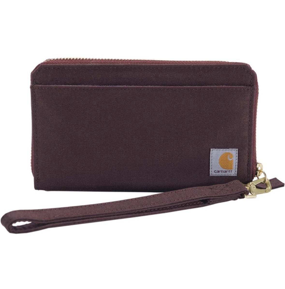Carhartt Casual Canvas Wallet for Women Nylon Duck Lay-Flat Clutch Deep Wine