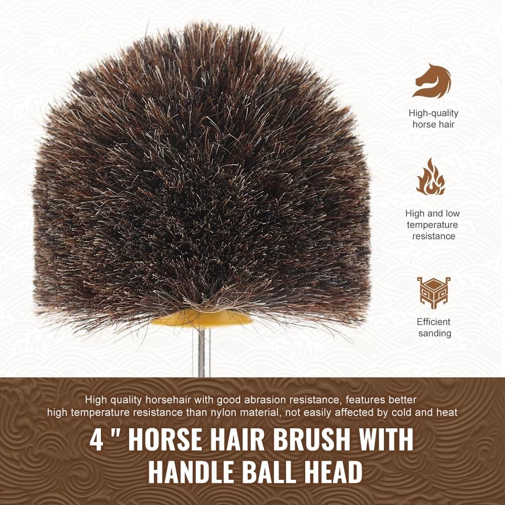 Horsehair Polishing Wheel Brush for Surface Buffing Grinding Drum Buffer 4 In…
