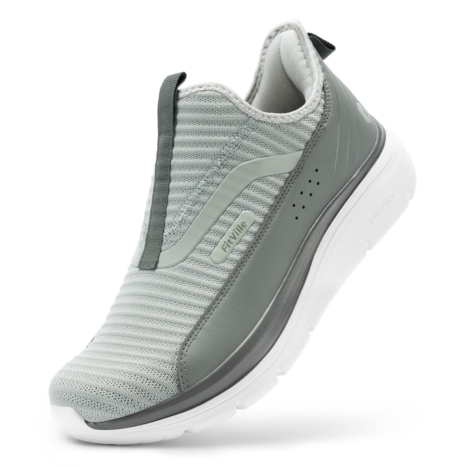 FitVille Men’s Extra Wide Slip On Walking Shoes Arch Support Sneakers