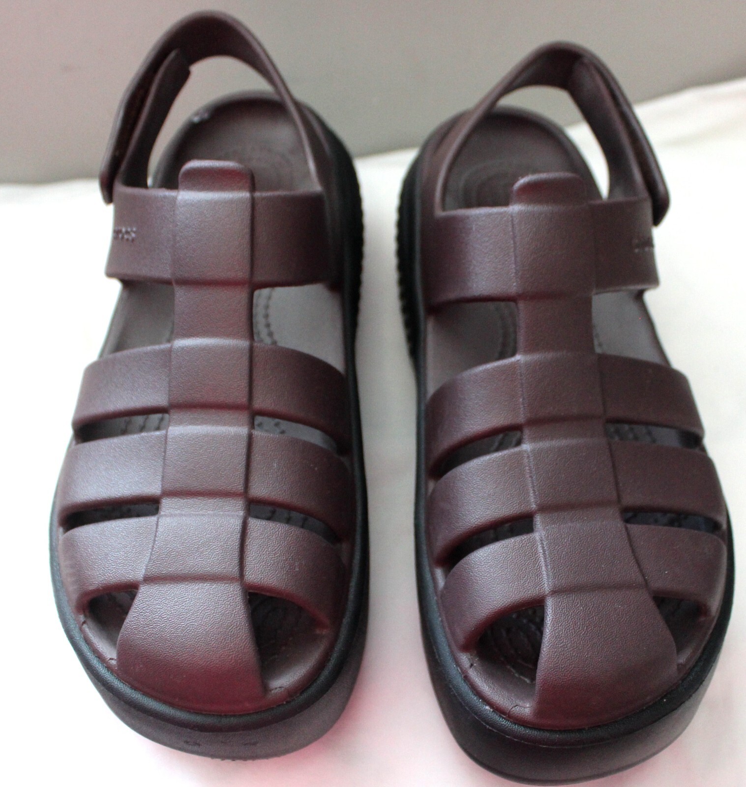 CROCS STOMP FISHERMAN ICONIC COMFORT SANDAL DARK IRIS PURPLE W 8 M 6 209938