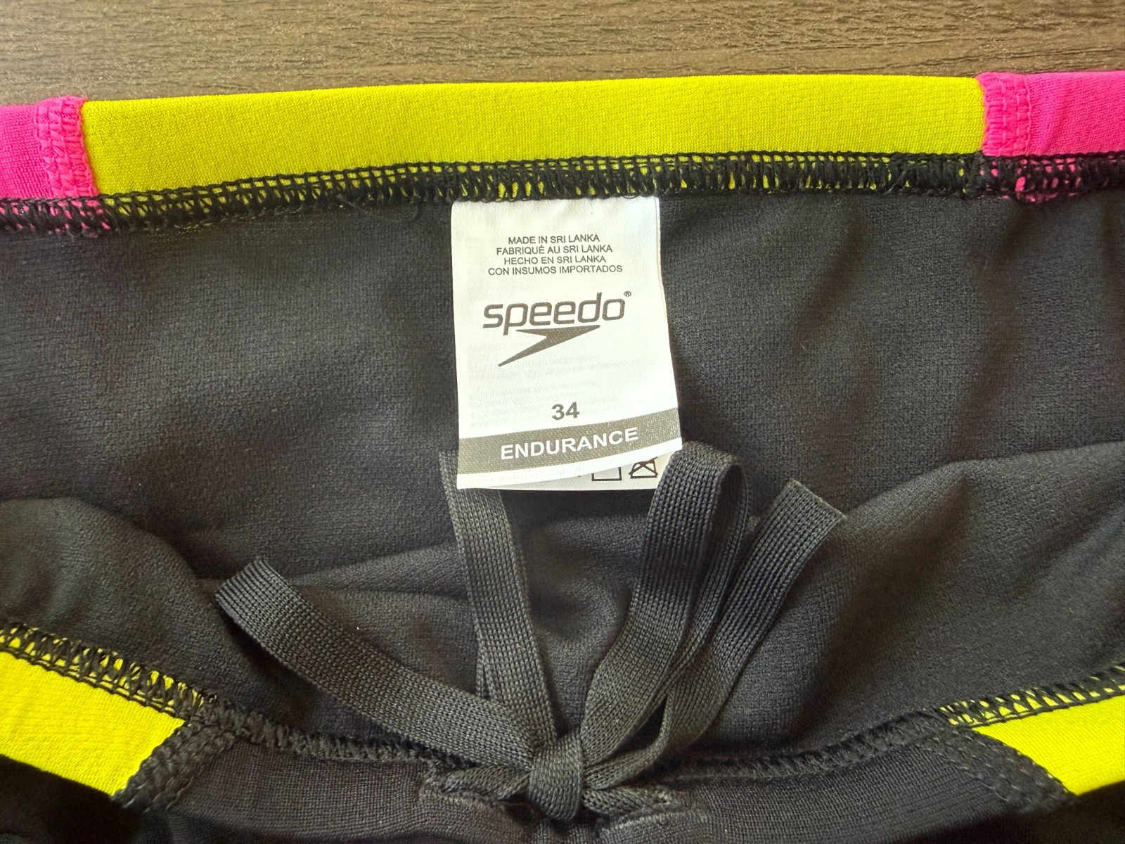 NWT Speedo Mens Size 34 Anthracite Flare Pink Swim Brief Trunks Endurance