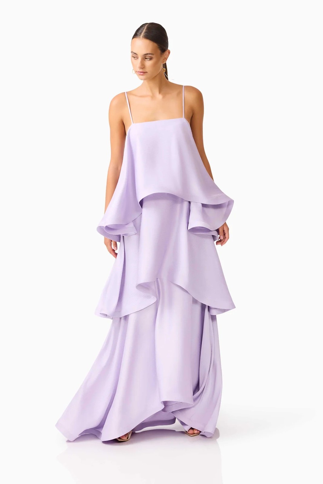 NEW Satin Wide-leg Strap Multi-layered Holiday Dress Sizes S-XL