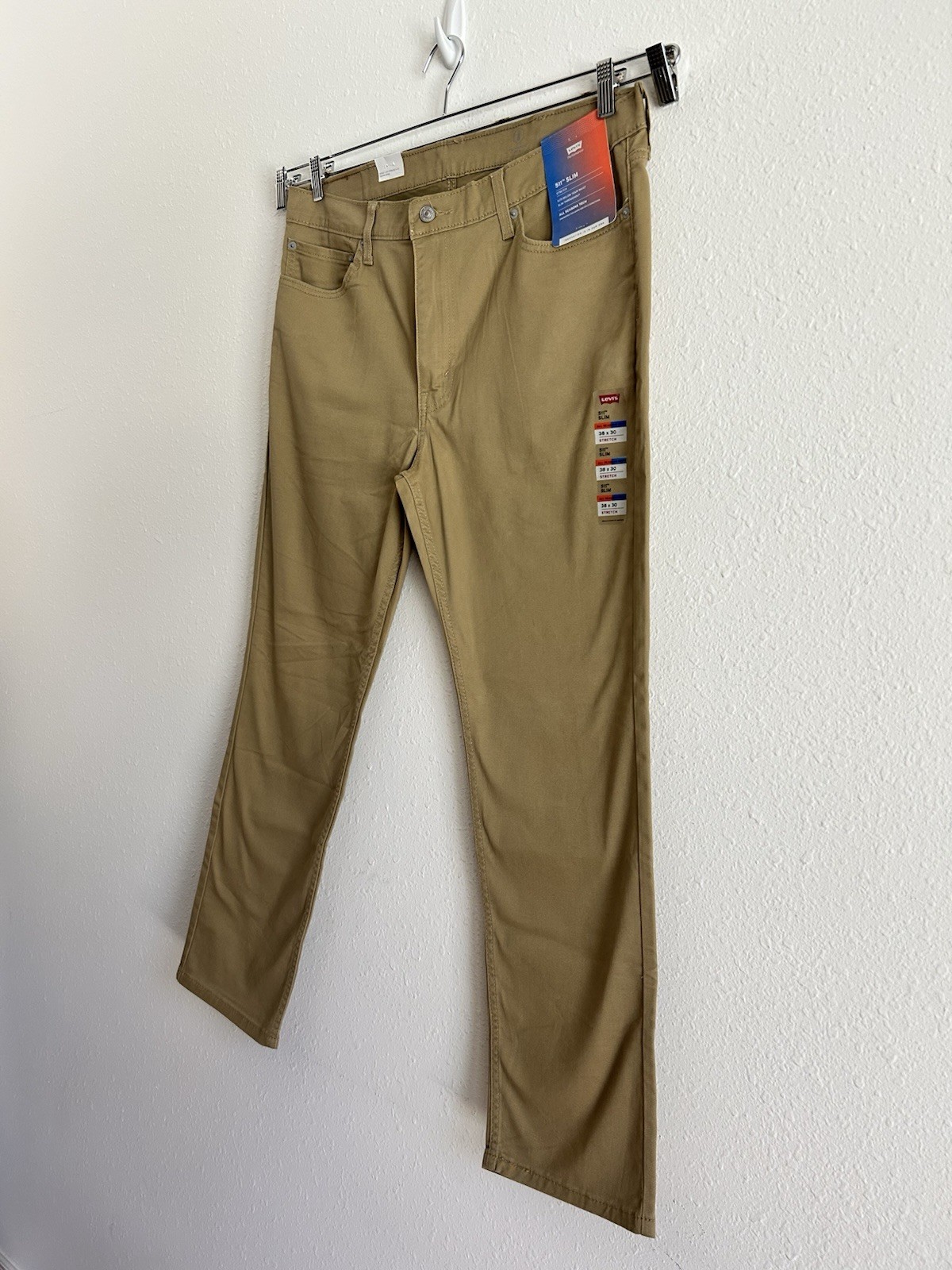 Levi’s 511 Slim Jeans Men’s Size 38×30 Beige Stretch Brushed Cotton All Seasons