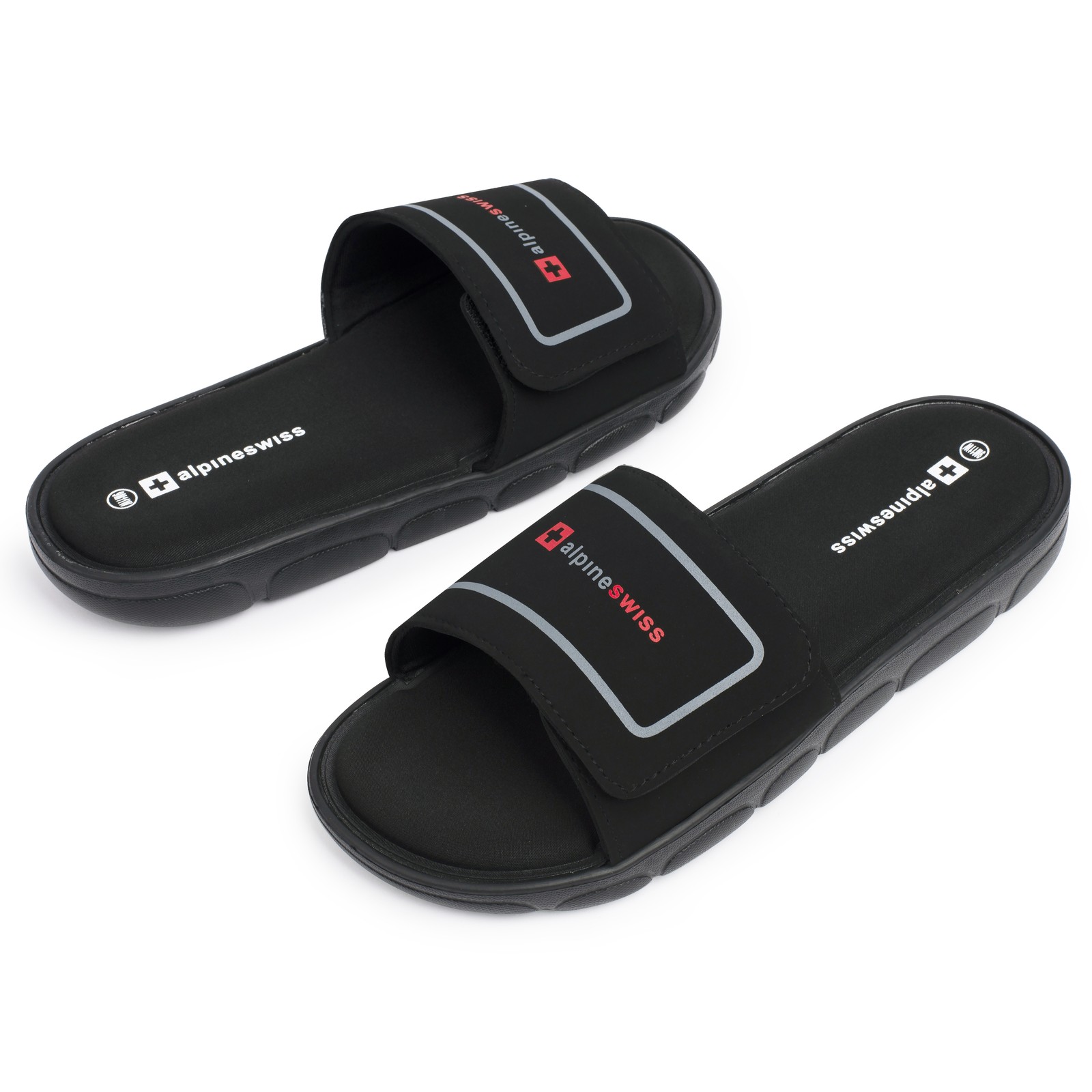 Alpine Swiss Gabe Men Slide Sandals Shock-absorbing foam Insole for Arch
