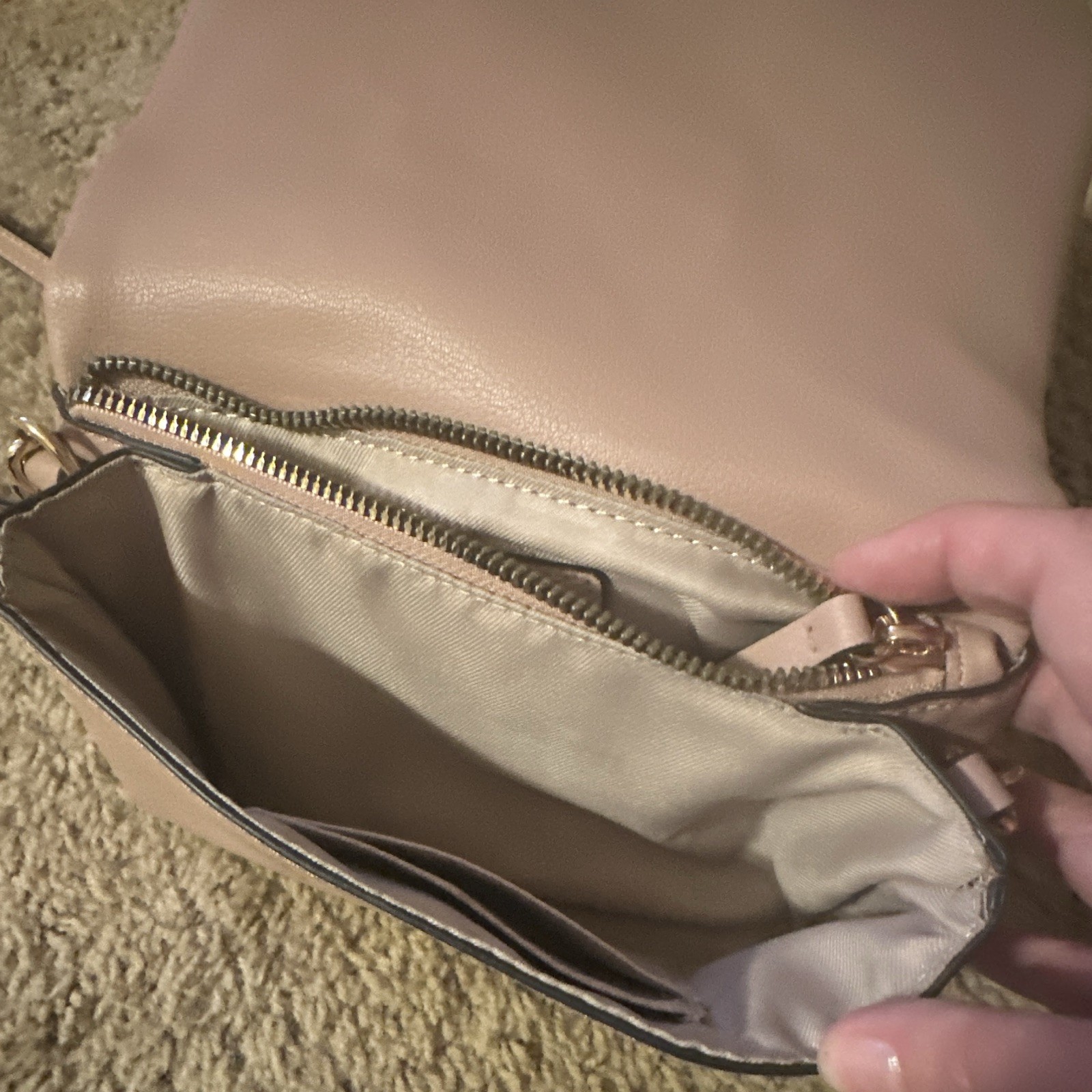 Nine West Pink Small Crossbody Wallet Clutch Detachable Chain Strap Zip