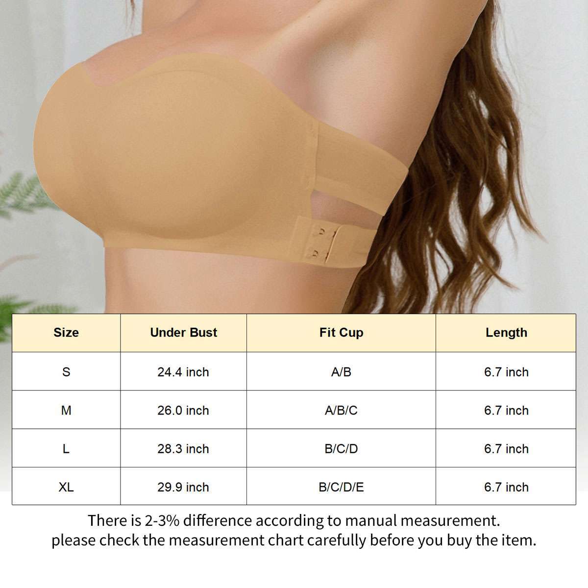 Women Strapless Padded Bra Tube Top Seamless Bandeau Bralette Stretch Underwear