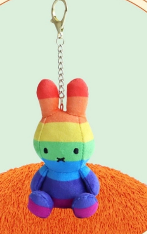 Nijntje Miffy Official Plush Doll : Bunny Rabbit Rainbow Toy Key Chain 11×6cm
