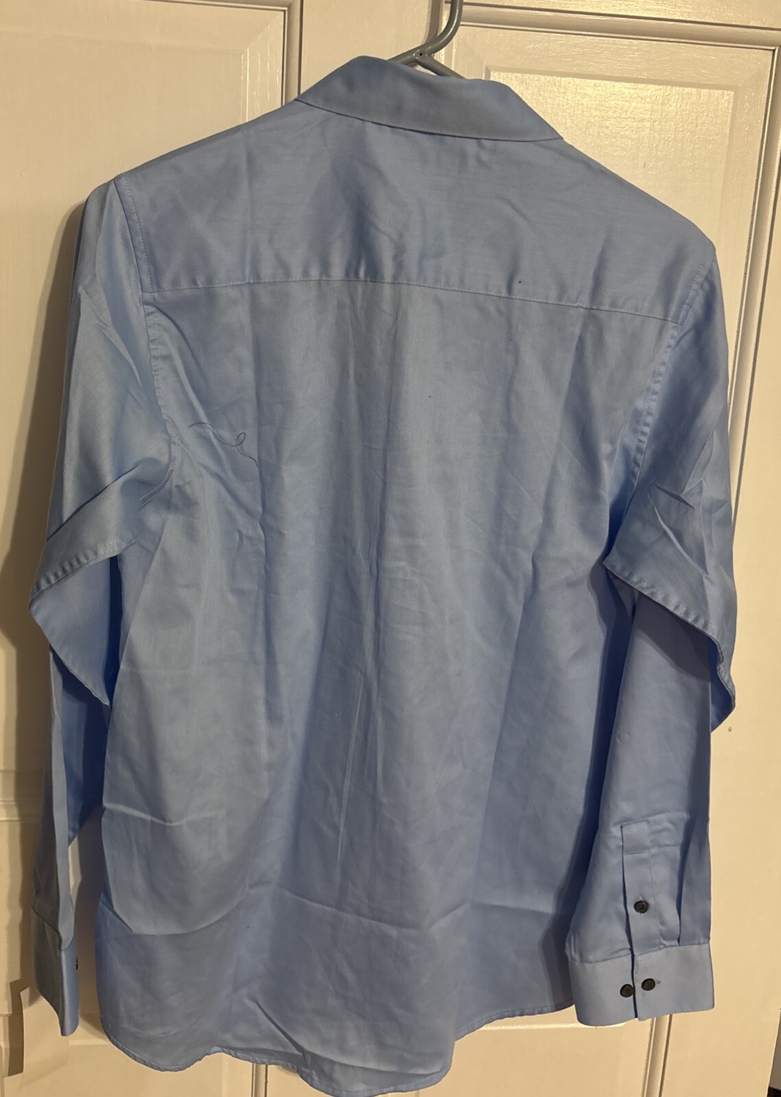Calvin Klein Dress Shirt Young Men Blue Sz 18 Long Sleeve Button Front NWT