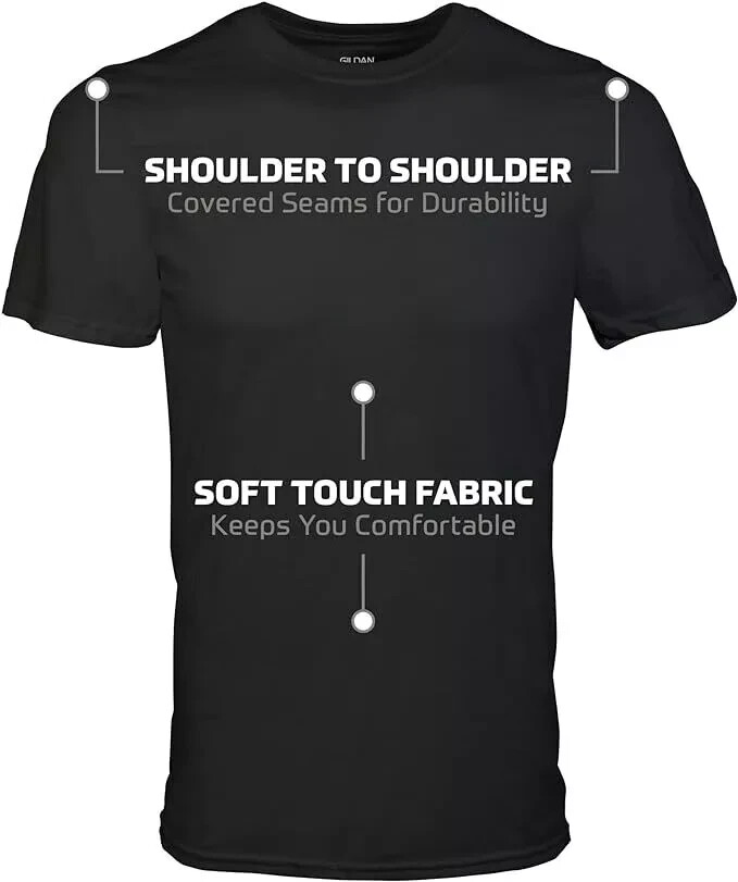 Gildan (6-pack) Black Solid Ultra Cotton Short Sleeve Blank Tee T-Shirt S-XXL
