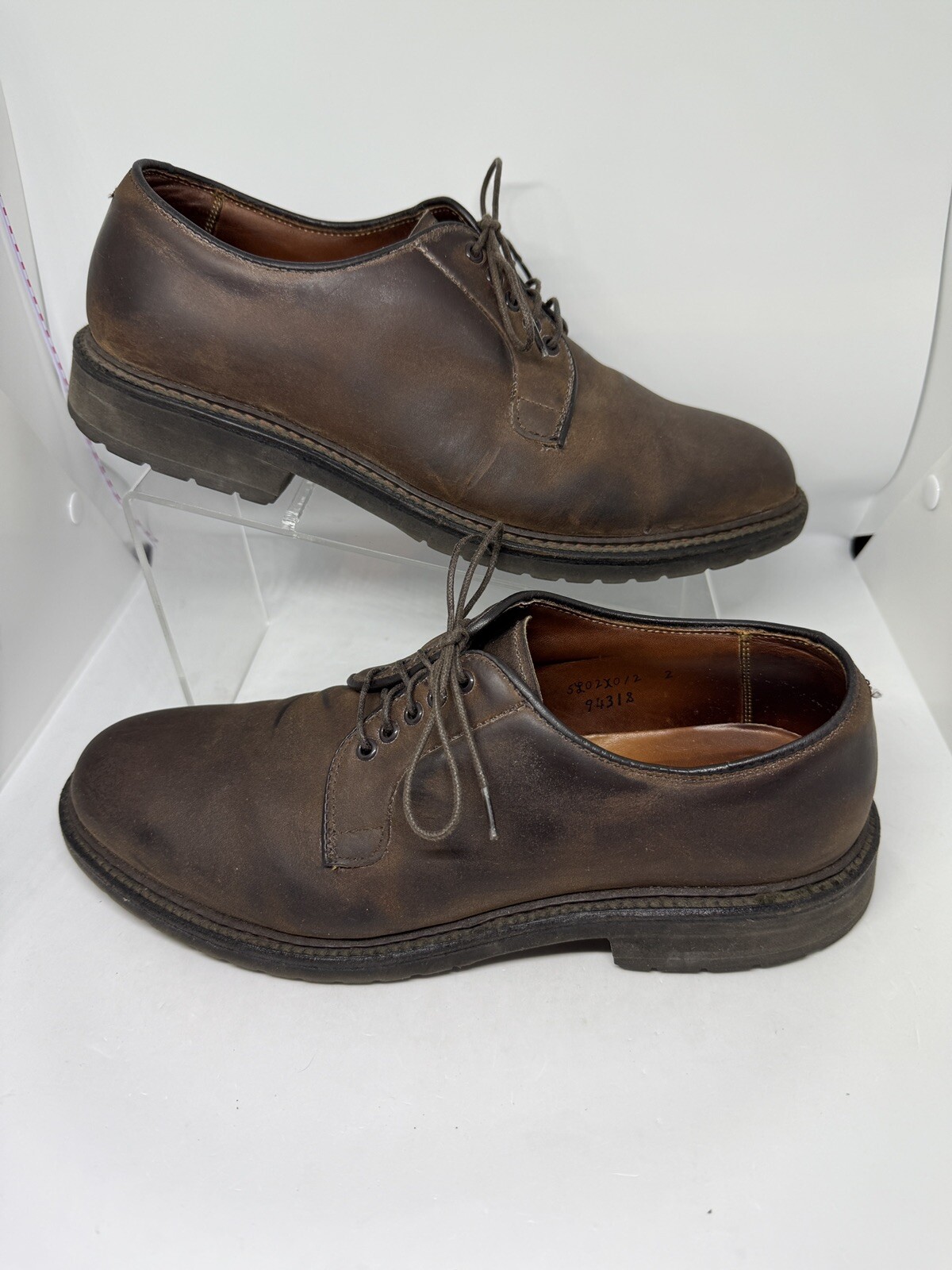 ALDEN Sz. 8 B/D Oxford Dress Shoes Goodyear Welt Oiled Leather Ombre Dk Brown .1