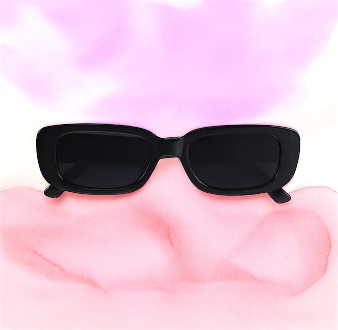 Bad Bunny Rectangle Black Sunglasses Men Women Celebrity Fashion UV400 Trendy