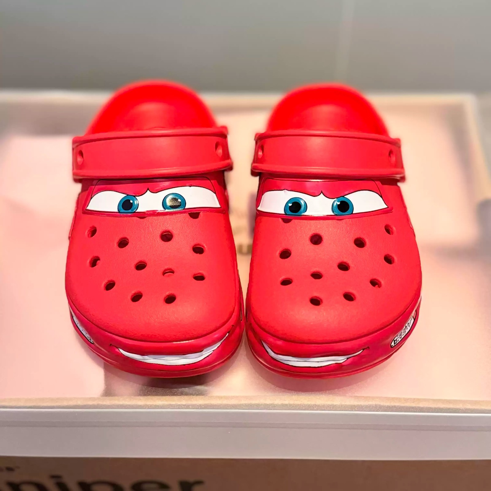 Kids Crocs Lightning McQueen Red Light Up Clogs Slip On Shoes Comfort