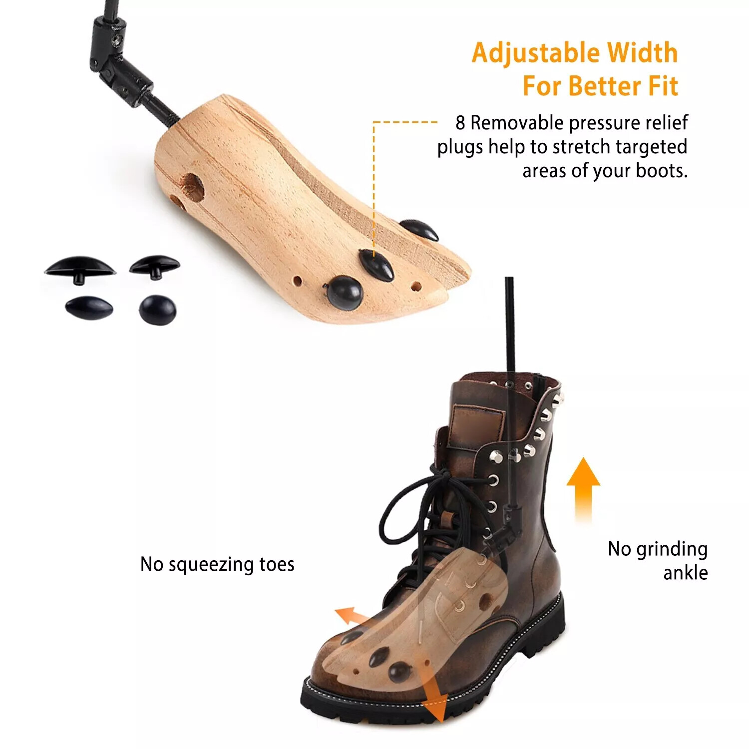 1 Pair Boot Stretcher Wooden Shoe Shaper Western Cowboy Boot Expander for Men