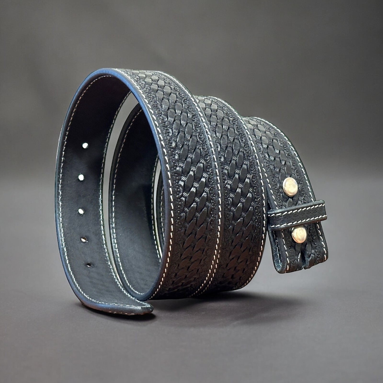 Western Belt Handmade Strap Men’s Full Grain Leather No Buckle Cowboy Rodeo Belt