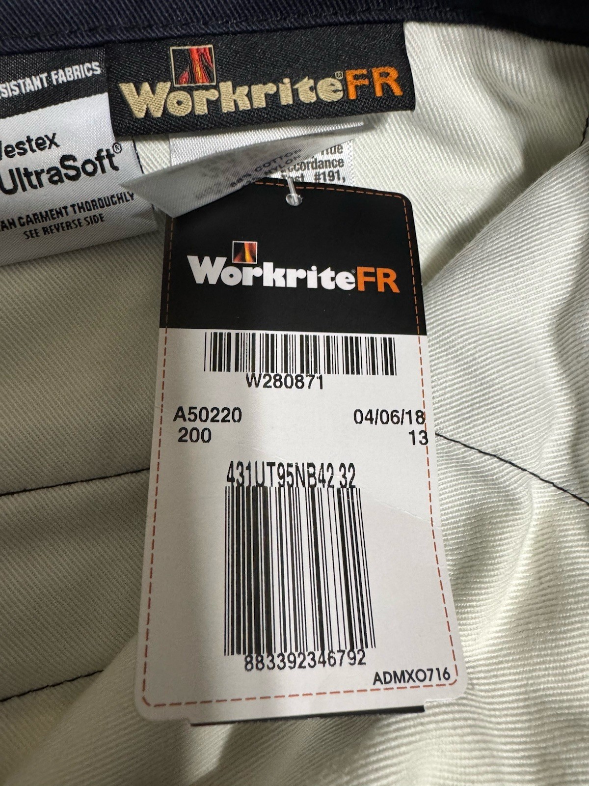 NEW (See Description) Workrite FR #2112 Blue Pants – SIze 42×32 -UltraSoft Cat 2