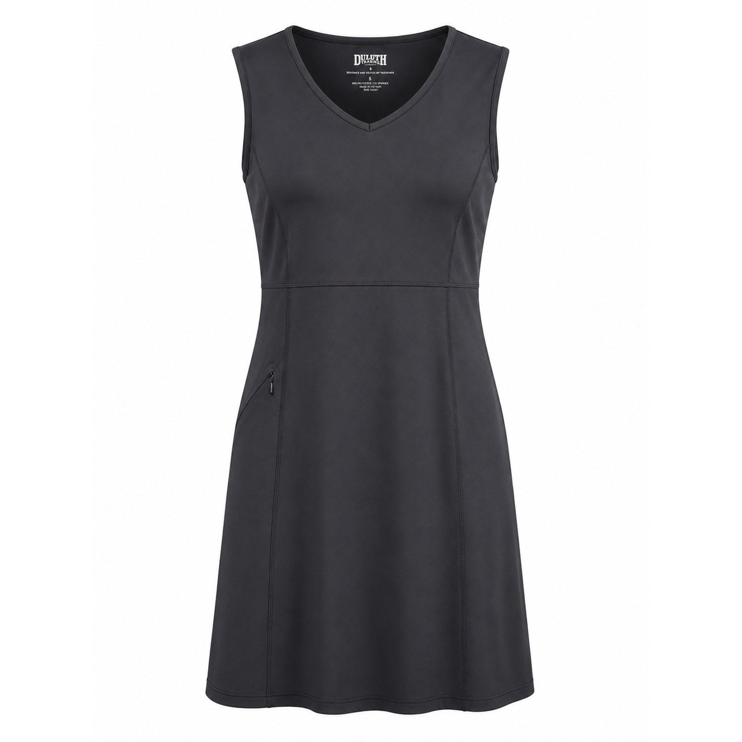 Duluth Trading Women’s Black Sleeveless Performance Dress Small Zip Pocket