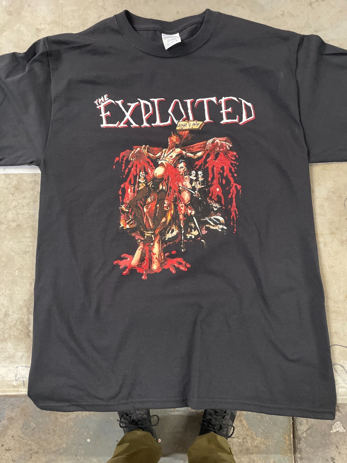 the EXPLOITED Jesus is dead shirt punk hardcore slayer discharge adicts JFA GBH