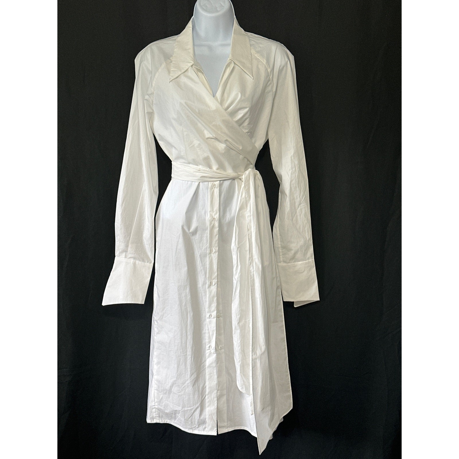 NWT RIZHUO Wrap Shirt Dress L Minimalist Lagenlook Asian Designer City Chic