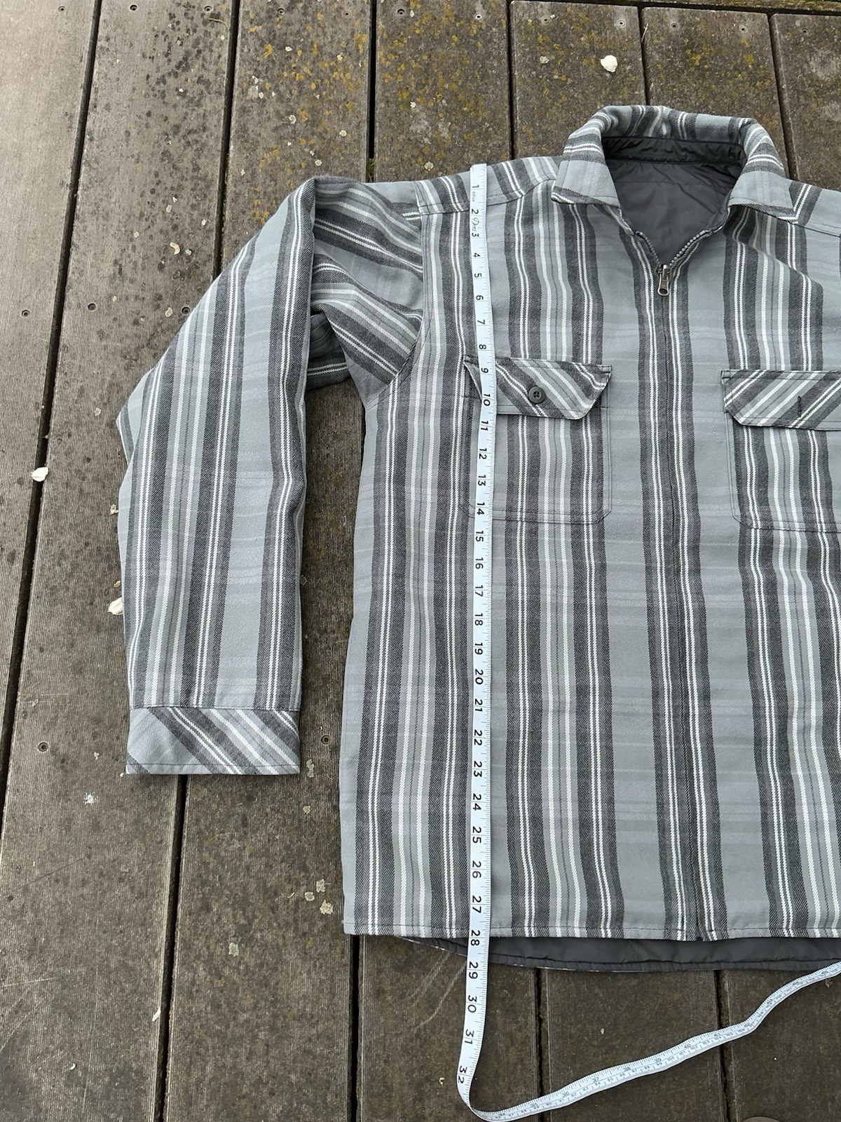 Patagonia Reversible Fjord Jacket Plaid Insulated Gray Mens L