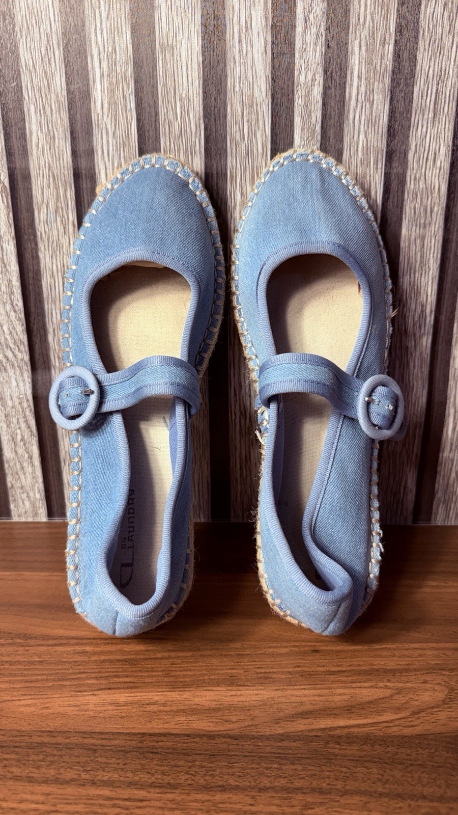 CL by Laundry Women’s Blue Mary Jane Flats Buckle Closure Round Toe Solid