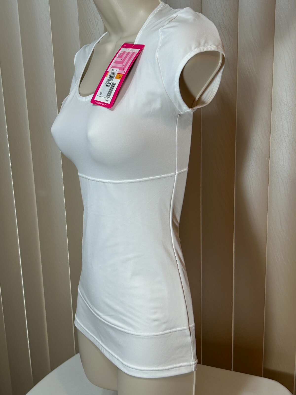 Maidenform Flexees Shaper Knit T Shirt Firm Control S Instant Slimmer White #5