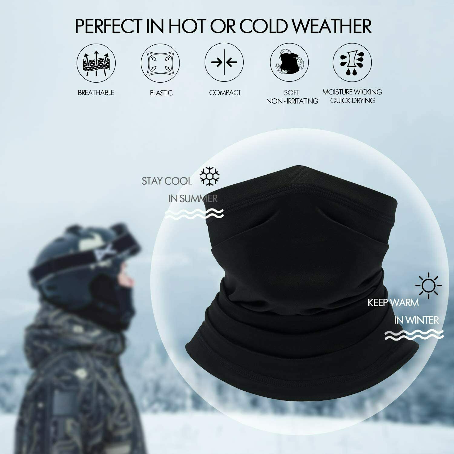 Thin Face Mask Balaclava Bandana Cover Snood Neck Gaiter Scarf Reusable Washable
