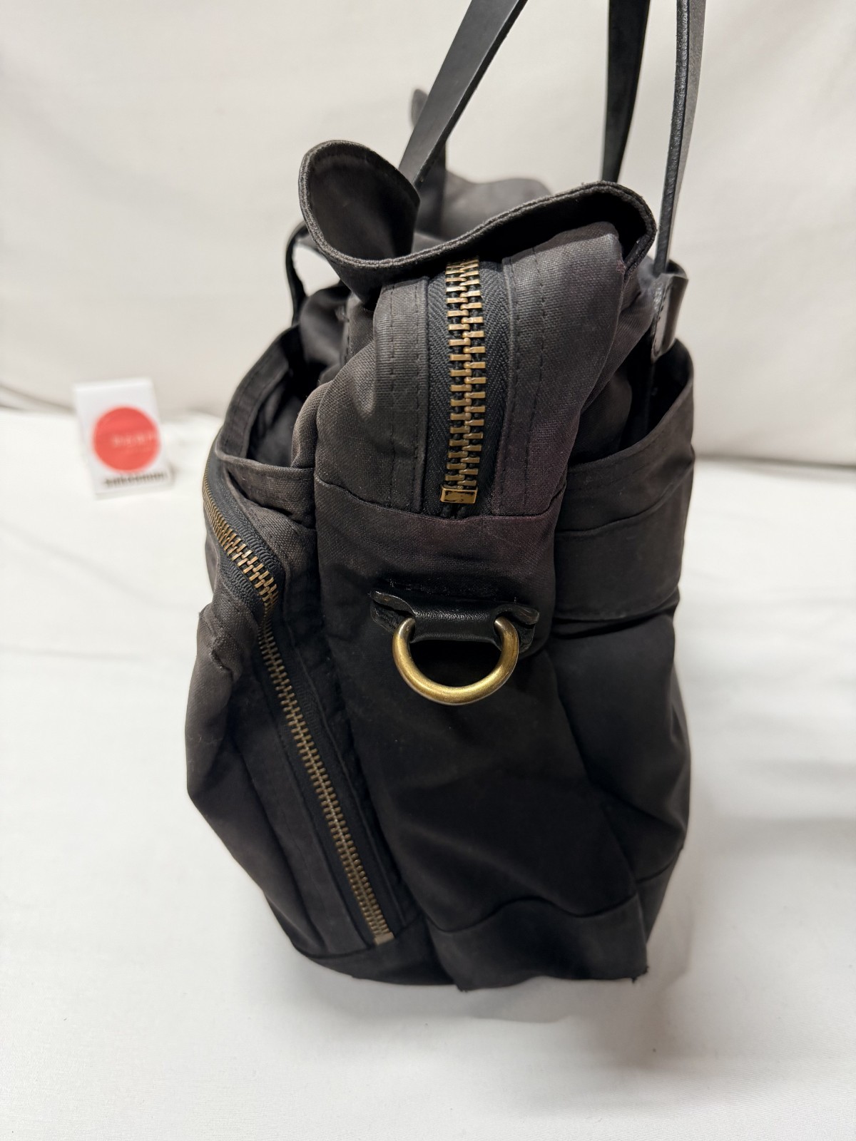 Filson 24 Hour Bag Tin Cloth Briefcase Black Made In USA Waxed Cotton