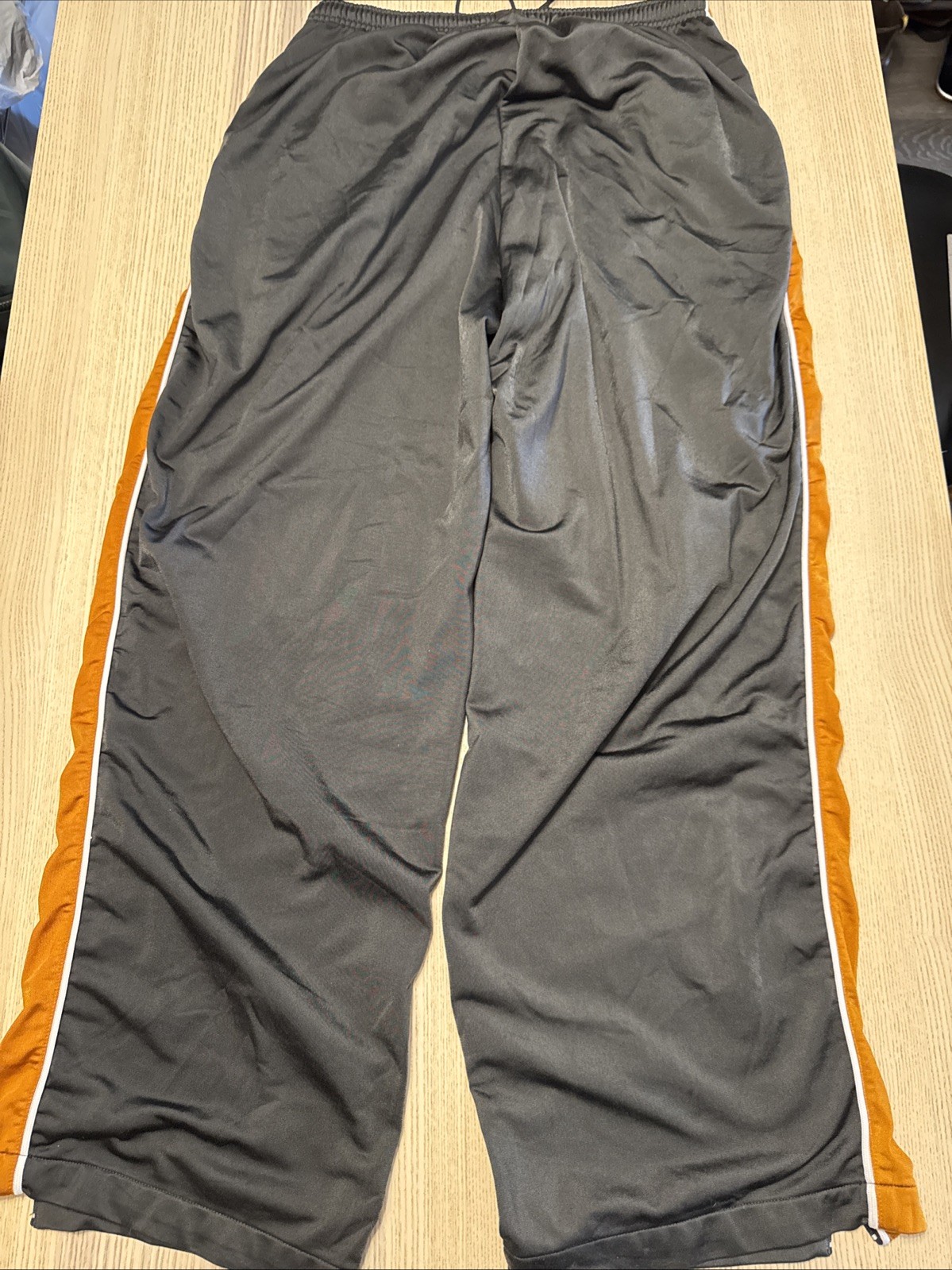 Vintage Nike Track Pants Charcoal Grey Orange Piping Wide Leg Y2K Streetwear XL