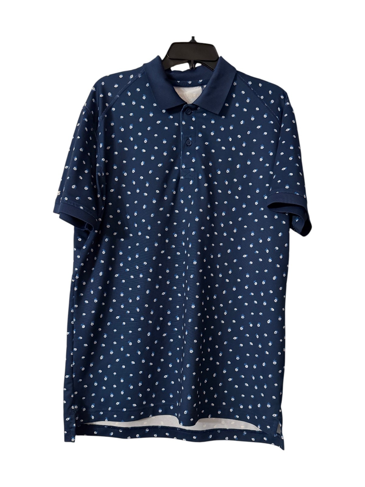 Bonobos Golf Polo Shirt Mens Large Slim Fit Blue Floral Performance Stretch Peru