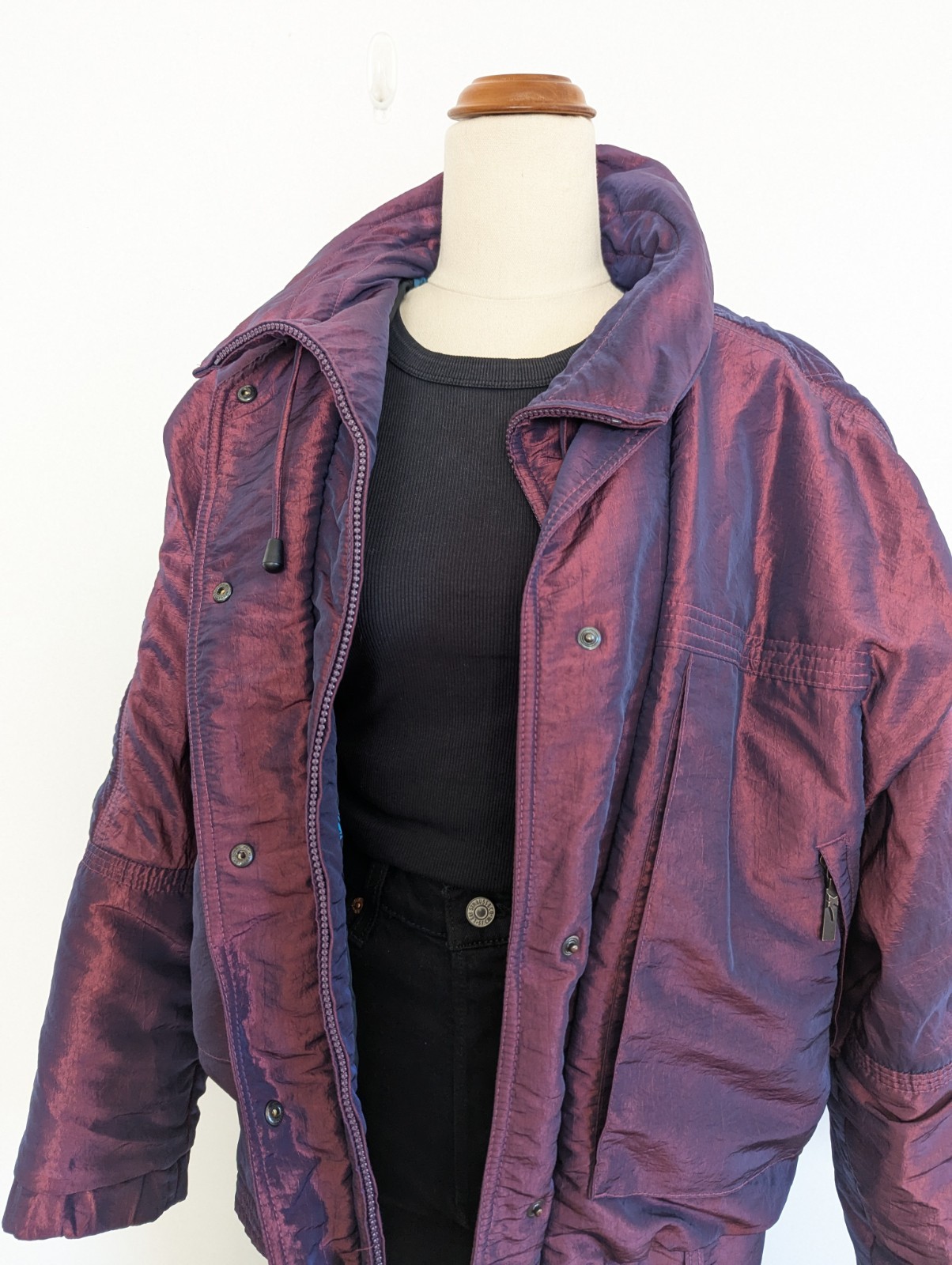 XCT Jacket Vintage Sz M-L Purple Pink Iridescent Motorcycle Y2K 80s 90s