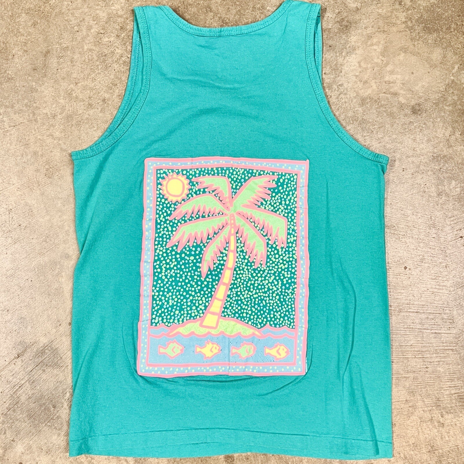 Vintage Tank Top T Shirt White Lake North Carolina Sherry MFG Sherry’s BEST Sz M