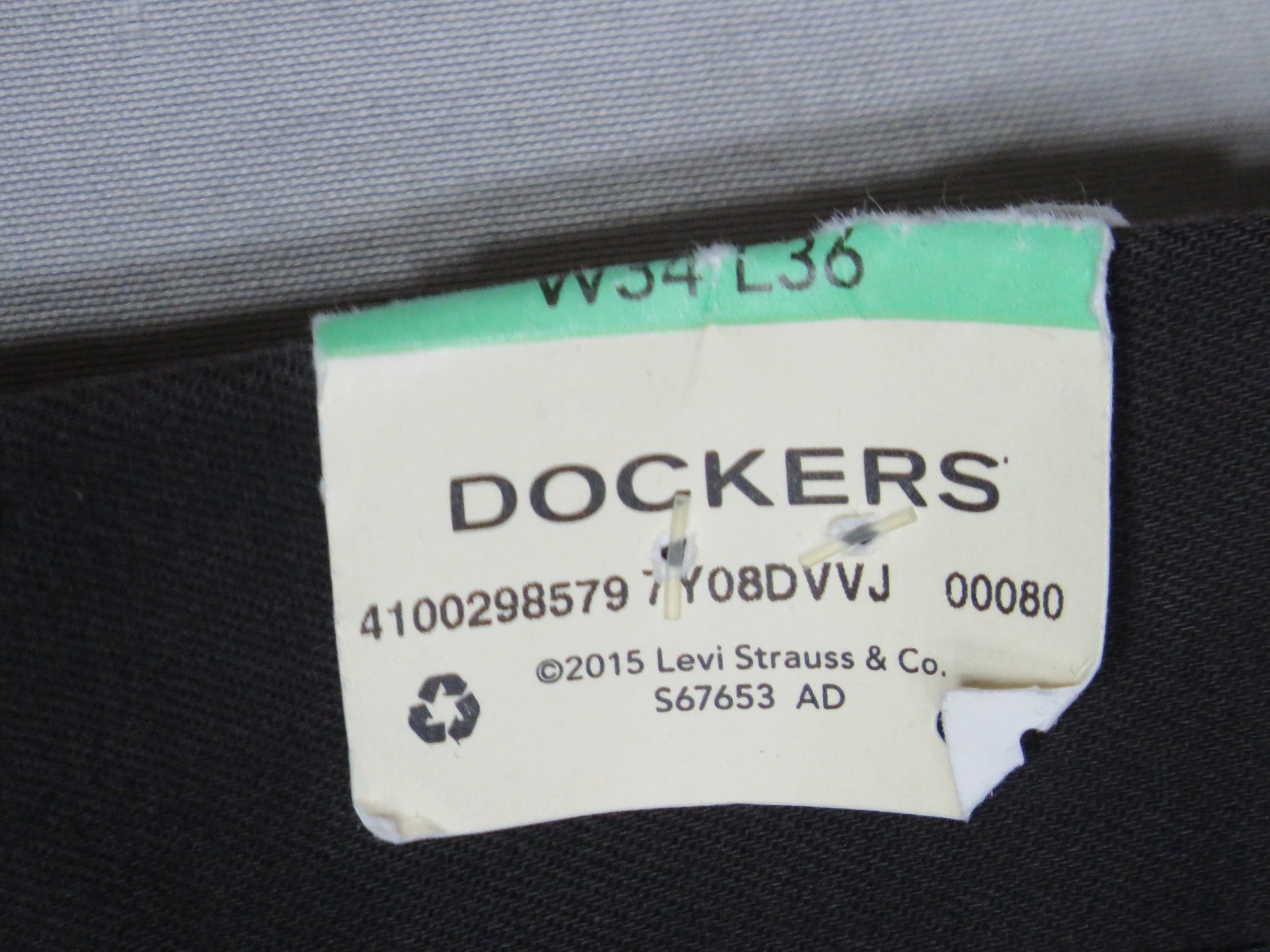 LEVIS DOCKERS PANTS 34X36 BLACK CLASSIC FIT CHINO BEST PRESSED STRETCH NEW NWT