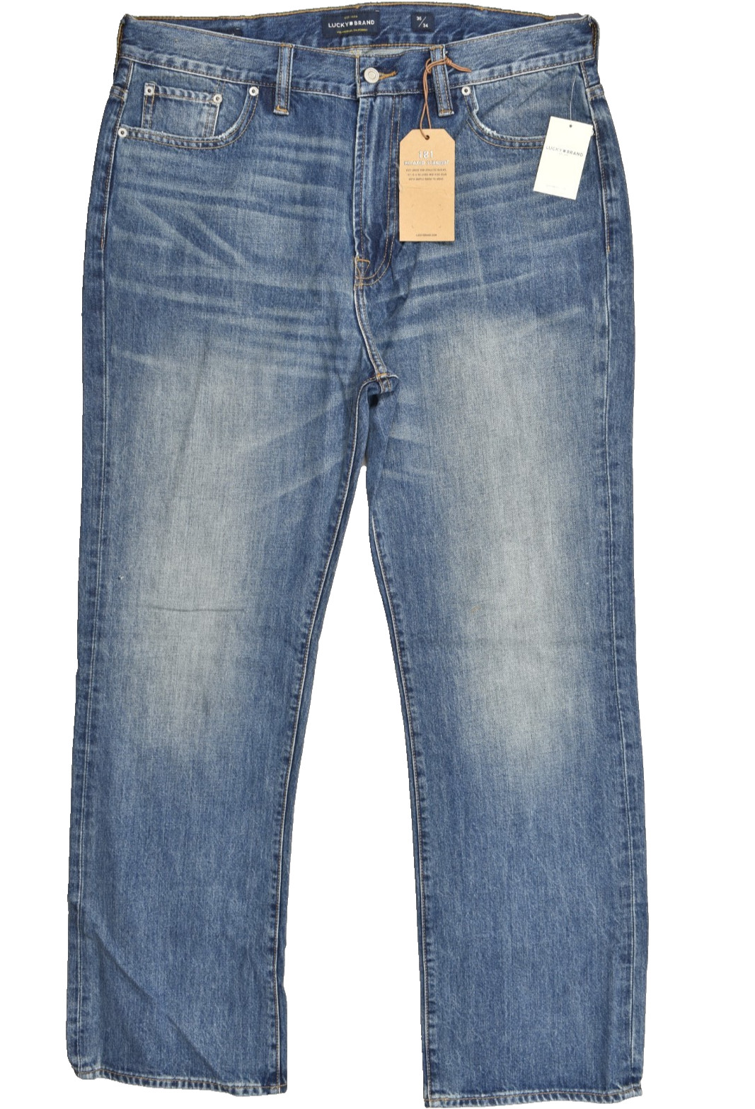 Lucky Brand Men’s 181 Relaxed Straight Denim Jeans Blue Bluff Lake 36×34 NEW