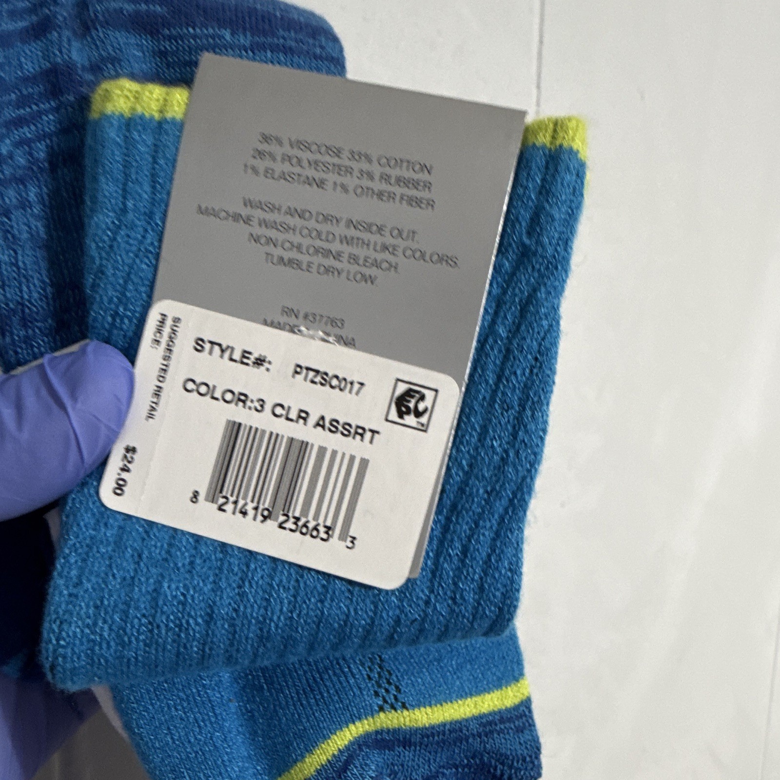 Perry Ellis Portfolio Men’s Moisture Wicking Cushioned Crew Socks 3 Pairs 7-12