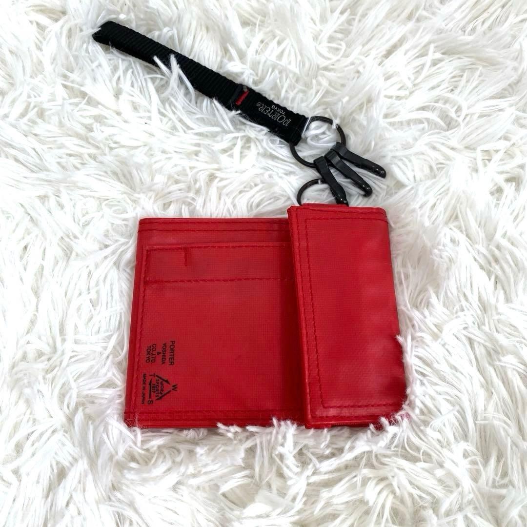 Porter Capsule Bifold Wallet Red Horizontal Used
