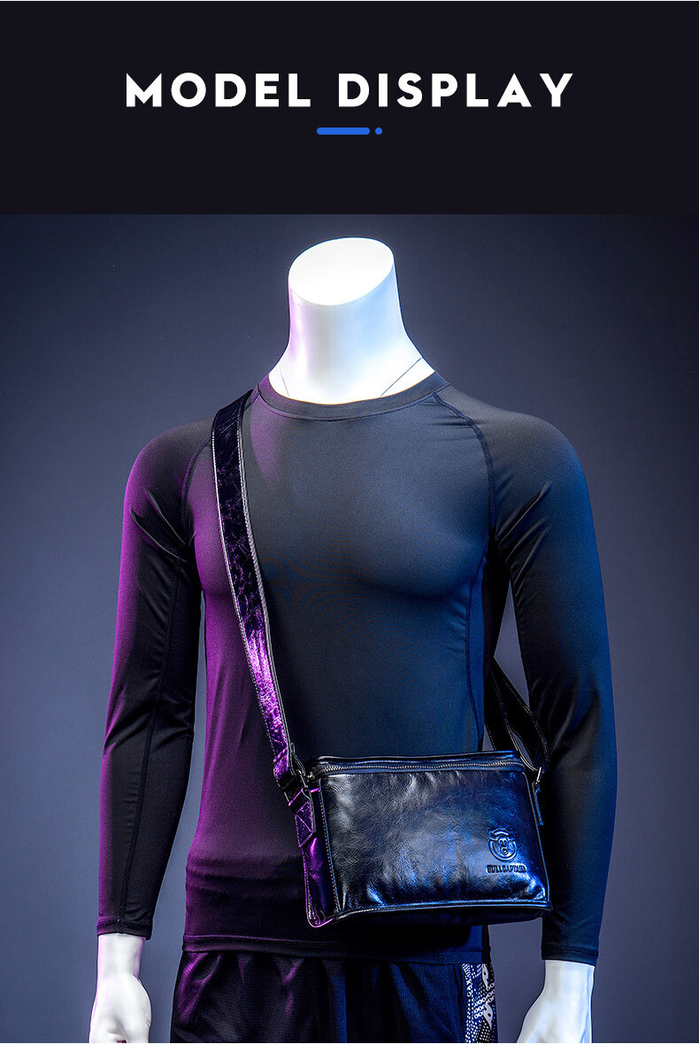 Retro cowhide leather men’s shoulder bag cell phone bag ipad crossbody bag