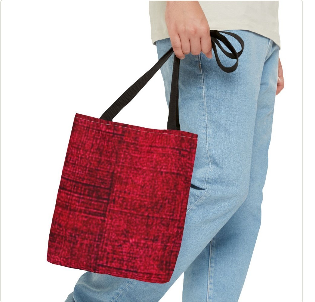 Tote Bag AOP Red Textured Design