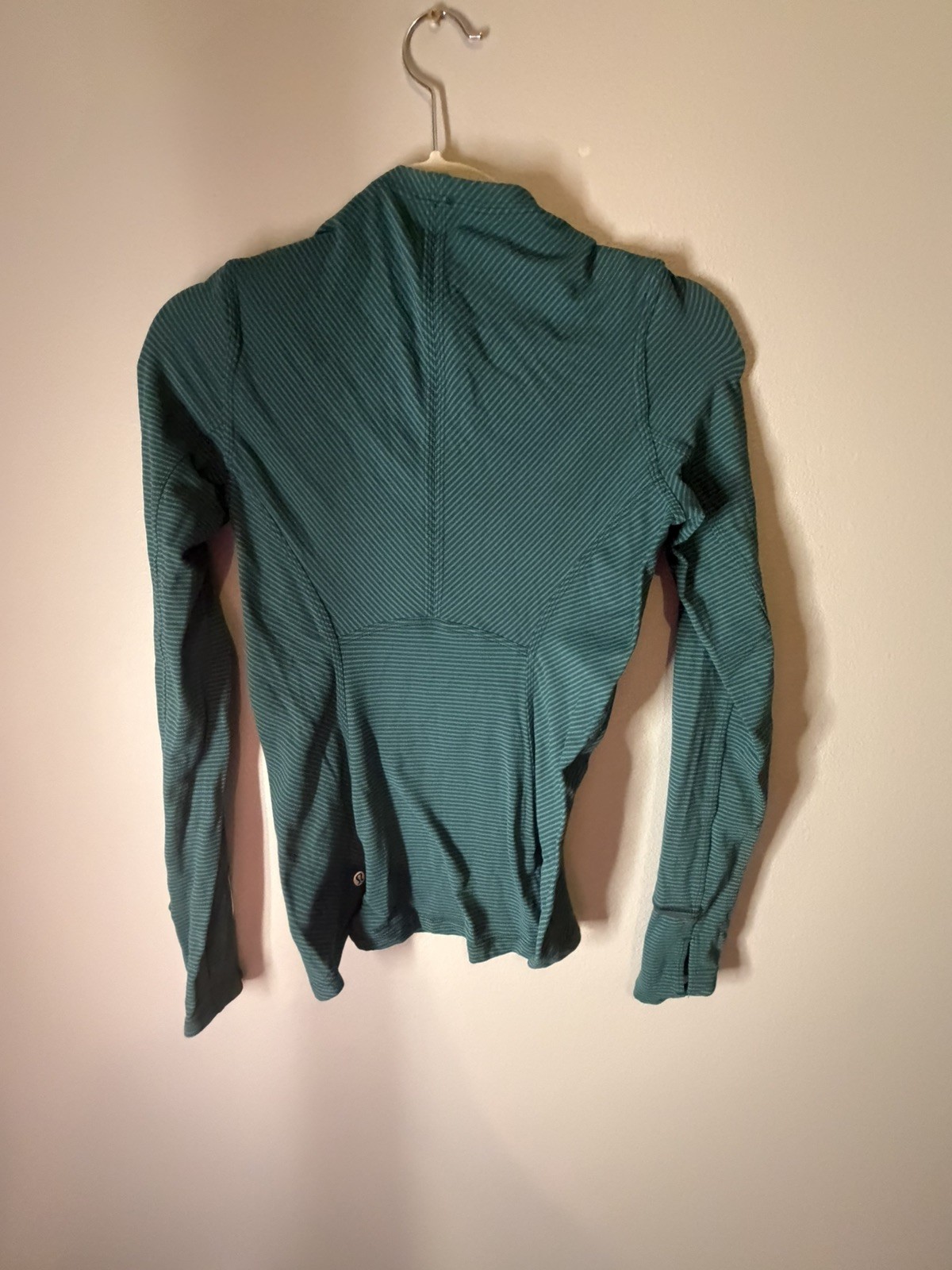 Lululemon Kanto Catch Me Long Sleeve Top Mini Pop Stripe Teal Womens Size 4