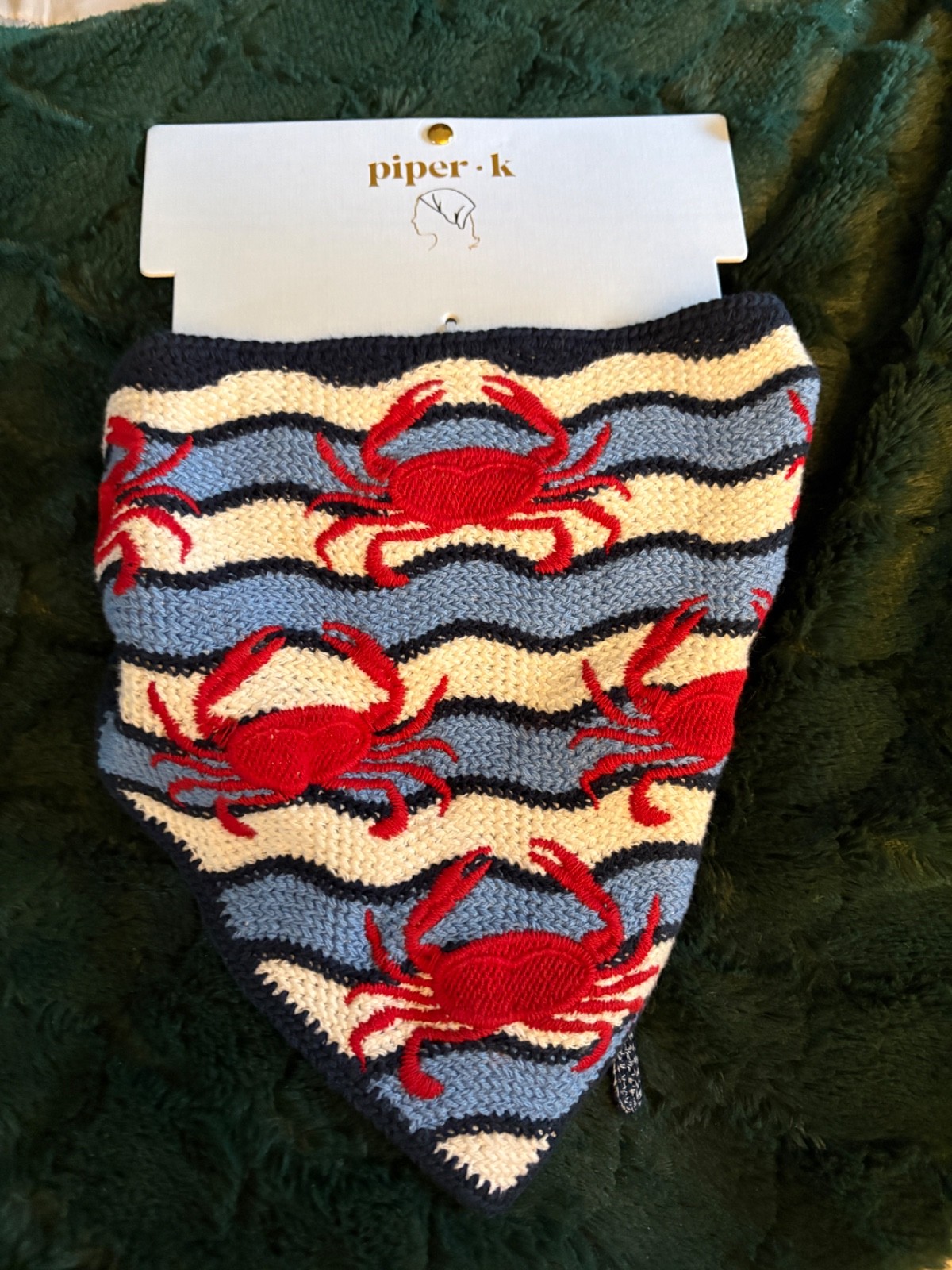 Piper K Hair Crab Scarf Triangular Head Wrap New with Tags FREE Shipping