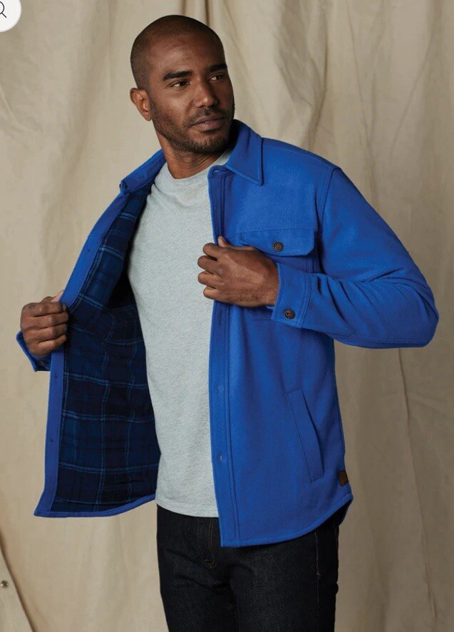 The Normal Brand-Men’s Brightside Flannel Jacket. Color: Cobalt Size Large *New*